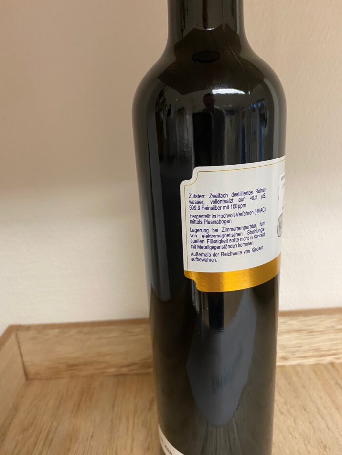 Silber-Wasser | Kolloidales Silber 100ppm (500ml) – Bild 2